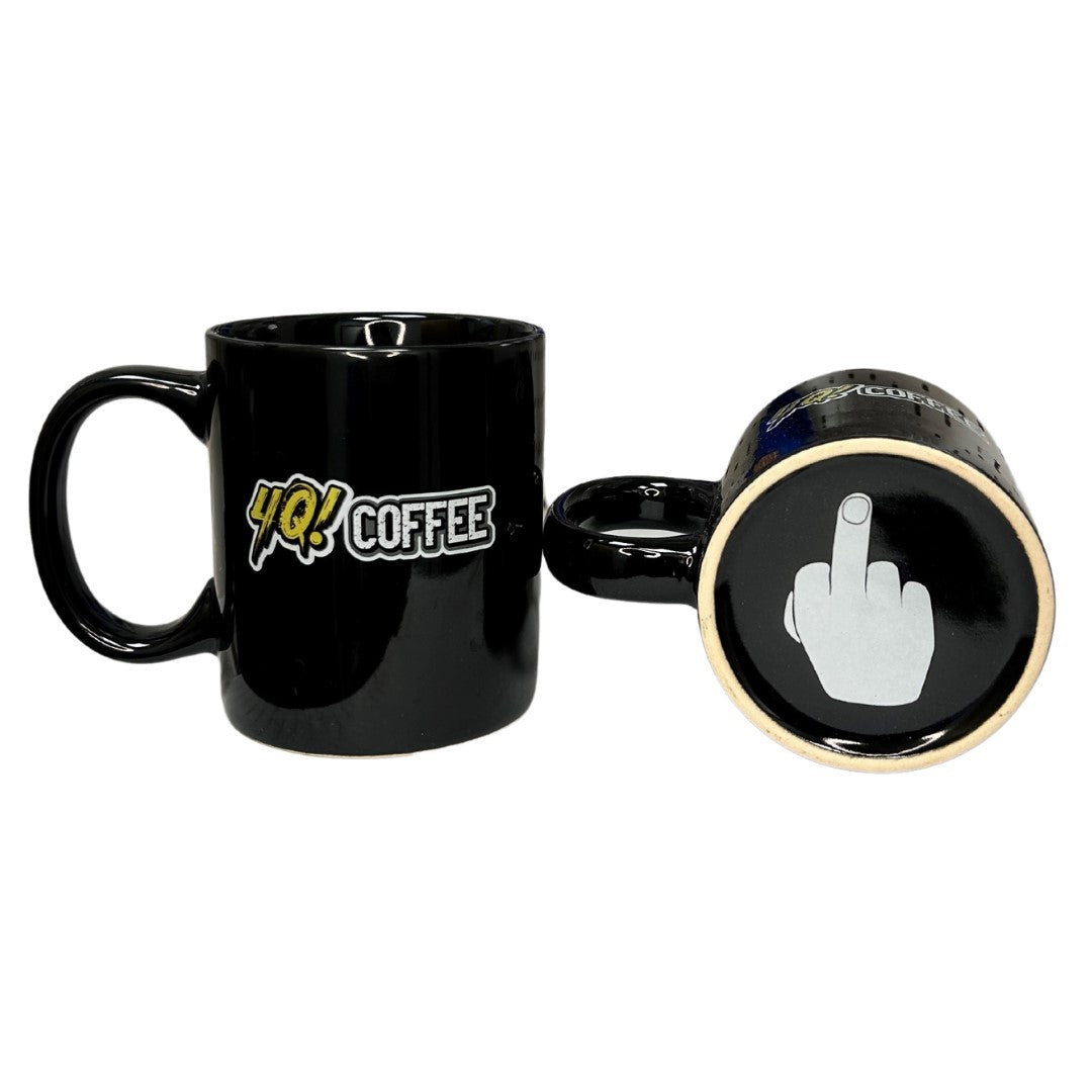 Coffee mug with middle finger surprise 4Q merchandise